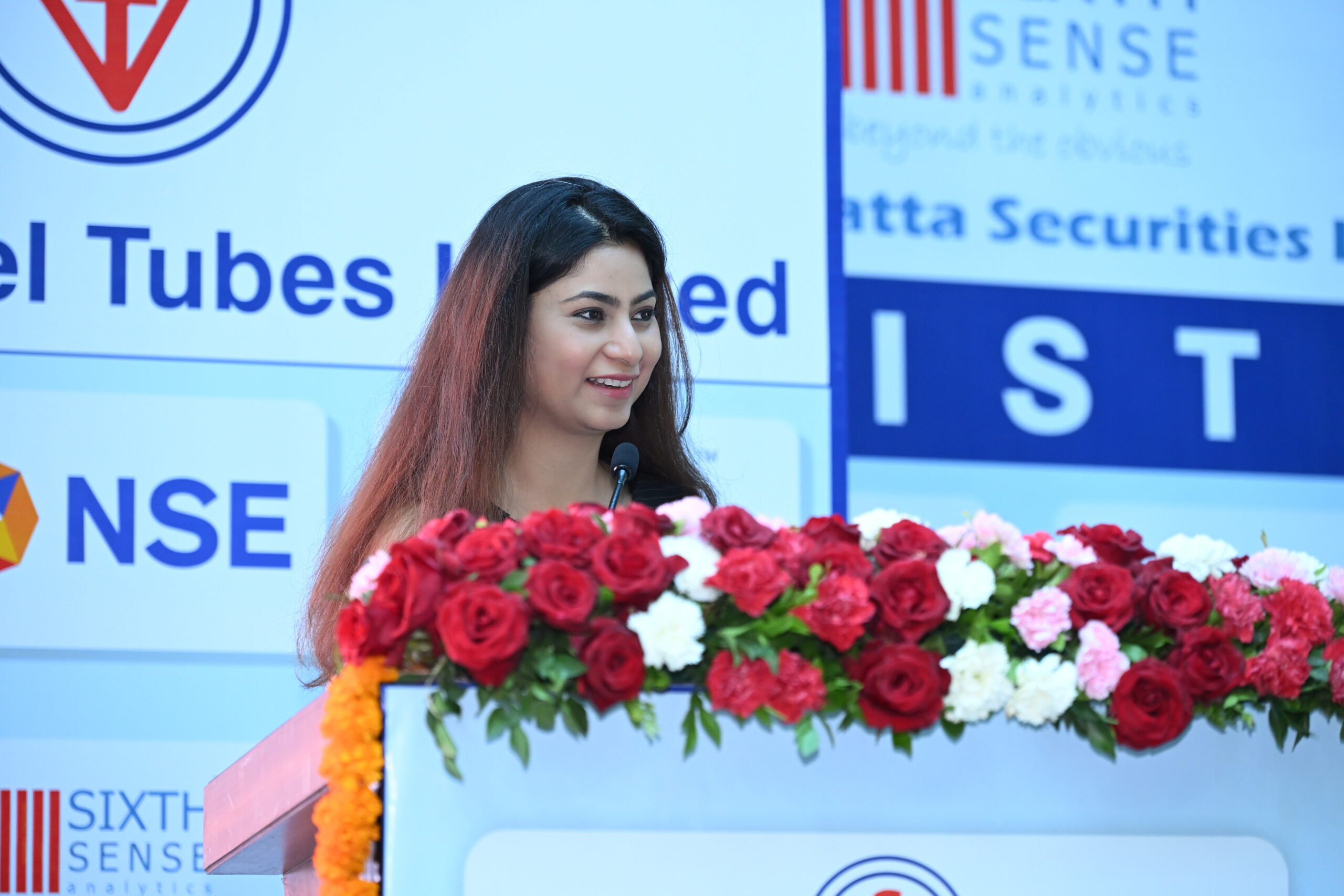 Emcee for NSE listing ceremony – Surbhi Dighe anchoring in Mumbai” “Professional anchor for BSE bell-ringing ceremony – Surbhi Dighe” “Corporate event anchor Mumbai – hosting financial and IPO events” “Female emcee for corporate events India – Surbhi Dighe”